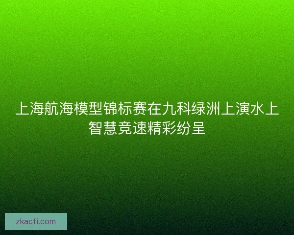 上海航海模型锦标赛在九科绿洲上演水上智慧竞速精彩纷呈