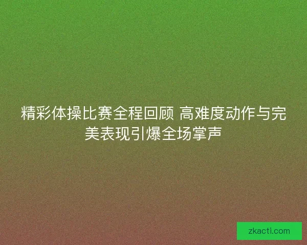 精彩体操比赛全程回顾 高难度动作与完美表现引爆全场掌声